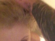 SEXY BLONDE SUCKS MONSTER COCK. 15/16