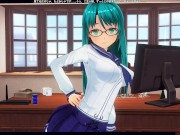 3D HENTAI schoolgirl with glasses fucked the director and got a high score