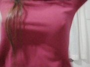 (HD) Bouncing my hard nippled boobs under my shirt! SUPER SEXY