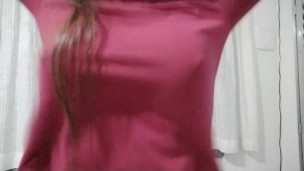 (HD) Bouncing my hard nippled boobs under my shirt! SUPER SEXY