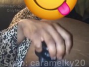 Ebony Teen Stroking Dildo Inside Her