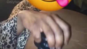 Ebony Teen Stroking Dildo Inside Her