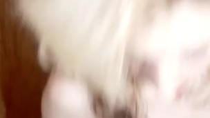 Tiny slender blue eyed blonde cheifs on a joints and shimmies into her jean shorts