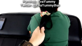 จิกหัวเย็ดน้องอีฟเนตรนารีไทยแตกในท่าหมา Creampie Doggy Pull Hair ...