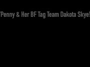 Sweet Ginger Penny Pax & Dakota Skye Face Fuck A Fat Cock! 1/16