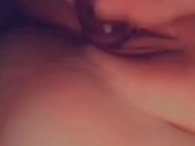 Redhead teen fucks herself with glass dildo