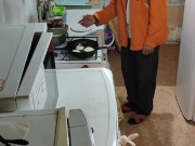 Pancakes with apple.