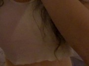 public slut showing off solo until somebody comes to help her 11/16