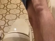 Cumming on hotel bathroom floor