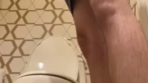 Cumming on hotel bathroom floor