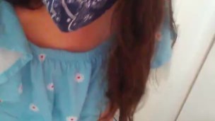 Gassy Hairy Girl! Blue Face Mask Facemask Çute Dress Pee Fetish Slut Pisses Dirty Bathroom Toilet