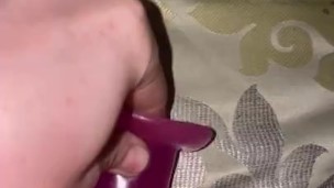 20yr old pegs himself with a big dildo for the first time cums quick 