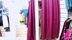 I got dared to leave the curtain open a little in the fitting room