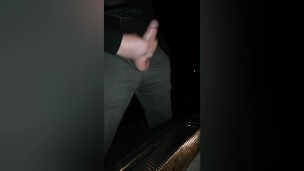 Very horny man Jerking off in public in the rain. Handsfree cum! - SoloXman