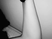 I tied her up and tortured her pussy with a vibrator then whipped her clit to orgasm - amature fun 4/16