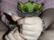 Edging Handjob with black long nails cum control ruined cum shot *Trailer* 15/16