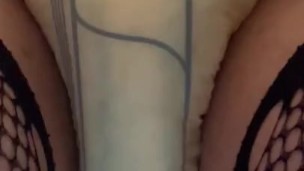 diaper sissy pees In her wet diaper 