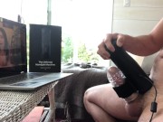 The handy masturbator, milking my cock, solo male, loud orgasm, huge cumshot. 