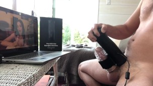 The handy masturbator, milking my cock, solo male, loud orgasm, huge cumshot. 