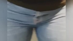 Desperation wetting, soaking my jeans