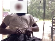 Almost Caught Jacking Off BBC Garage Open Cumshot