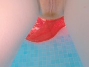 Beach Lifeguard Fucked Me in Hotel Pool till Underwater Creampie | Bit Tits Redhead MILF Ginger Ale 15/16