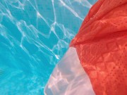 Beach Lifeguard Fucked Me in Hotel Pool till Underwater Creampie | Bit Tits Redhead MILF Ginger Ale 4/16