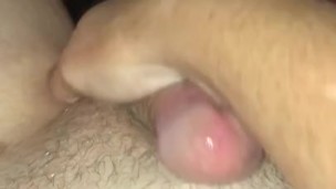 Filthy little big dick tranny slut masturbates in her own piss and cum until huge intense orgasm