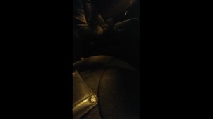 Jerked off and cumming at speed in a car