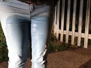 ⭐ Public Wetting in tight blue jeans,  then rewetting them again later! (No toilets allowed) ;) 15/16
