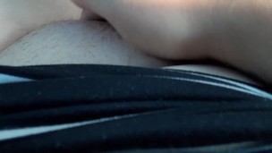 Short BBW pussy rub in the car people around