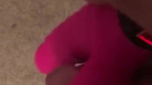 Using wife’s vibrator to blow a load while watching porn