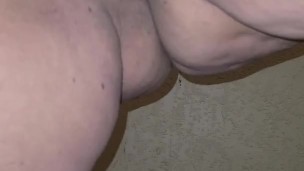 Dirty milf outside on patio being freaky, trying not to be loud 