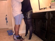 He wanted to have his way with me after work. He tore my pantyhose and fucked me hard! 1/16