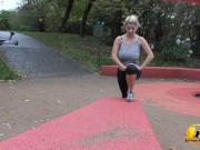 Jump and Running in Public Park by Katerina-Hartlova 2/16