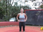 Jump and Running in Public Park by Katerina-Hartlova 4/16