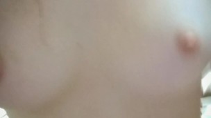 hot babe caresses her perfect tits