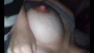 Playing/Licking My Big Tits In Bed 