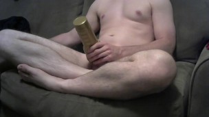 Big and Thick College Cock Cums Nice and Hard in a Fleshlight - Big Orgasm