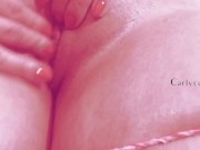 Pussy and ass rubbing with oil in a tiny thong!  15/16
