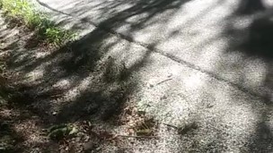 Outdoor jerking and cum on public street