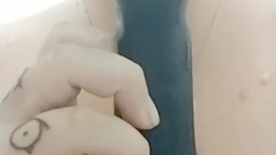 Sloppy Shower Dildo Blowjob