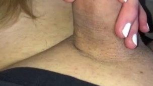 Wife started giving me a blowjob in our camper. Short Blowjob clip..