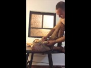 amarrada y sumisa termina en squirt! 6/16