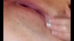 Close Up Of Pregnant Teen Playing With Pink Wet Pussy