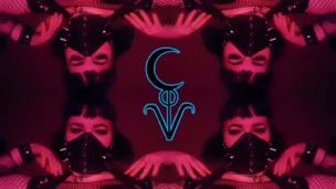 Mesmerizing punk Miss Vaga in leather vest and mask