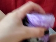 Playing with my large dildo