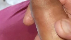 Horny guy jerks his cock and cums on himself