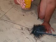 Daily routine for my slut :) . Serve and obey bitch as all man should haha . Kikn : PinkyDesire 1/16