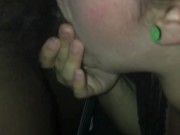 Wife sucking BBC until he cums in my mouth. (Hubby films) 14/16
